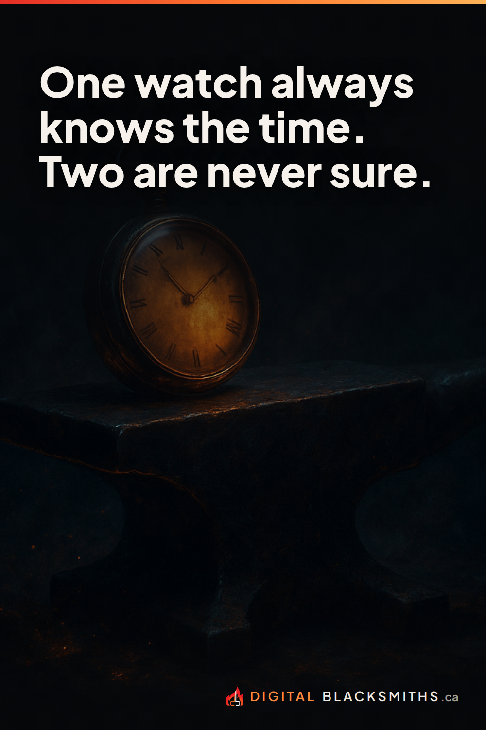 pin-right Lesson pin: one watch always knows the time, two are never sure